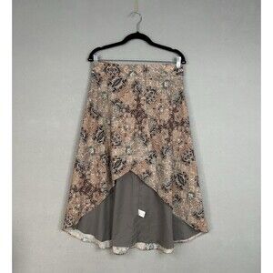 House of Harlow Skirt Womens XS Tan Wrap High Low Boho Flowy REVOLVE Ladies